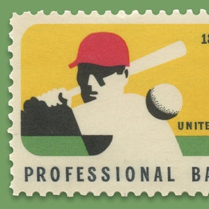 Baseball 6c Stamp 1969 Museum-Quality Print 14 x 11in image 2