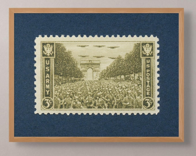 WWII US Army Stamp Art Print: Paris Arc de Triomphe