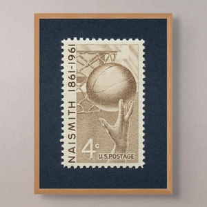NaiSmith Print, James NaiSmith, Basketball Geschichte, Erfindung des Basketball, NBA Poster, NBA Wandkunst, 4c Stempel 1961 - Museumsqualität
