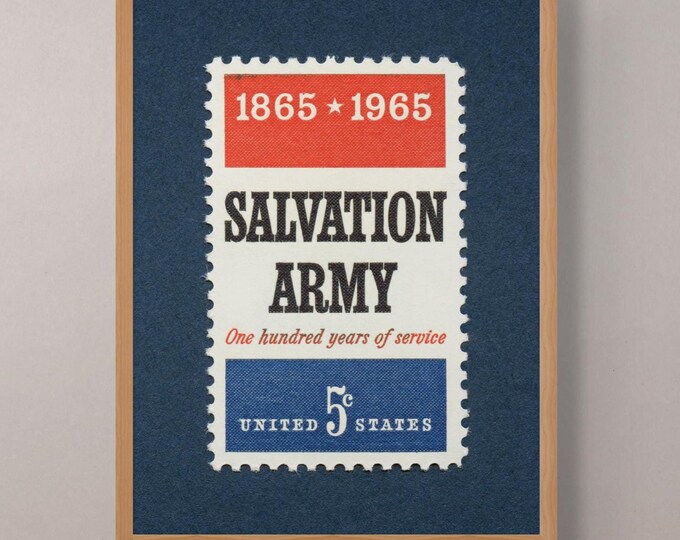 Vintage Salvation Army 1965 Stamp Art Print - Museum Quality