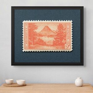 1934 Postkartensee,Glacier National Park,Glacier National Park,Glacier Poster,Glacier Poster,Gletscher Poster,Stempel, Poster - Museums-Qualität