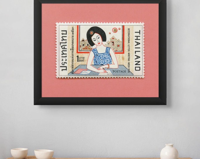 Thailand Postage Stamp Art Print: 1970 Letter Writing, Museum-Quality