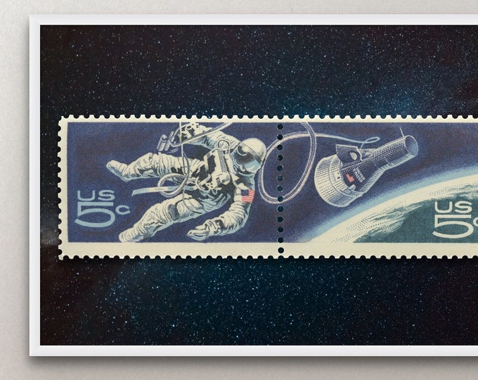 Vintage NASA Stamp Print: 1967 Space Exploration, Museum-Quality