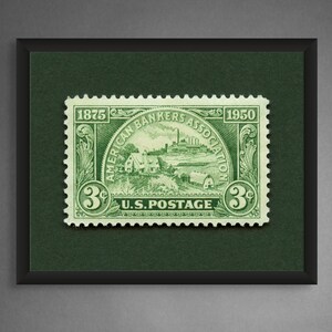 American Bankers Association Vintage Stempel Druck, Banking Dekor Druck, Bankers Association Poster, 1950 Vintage Briefmarke - Druck in Museumsqualität