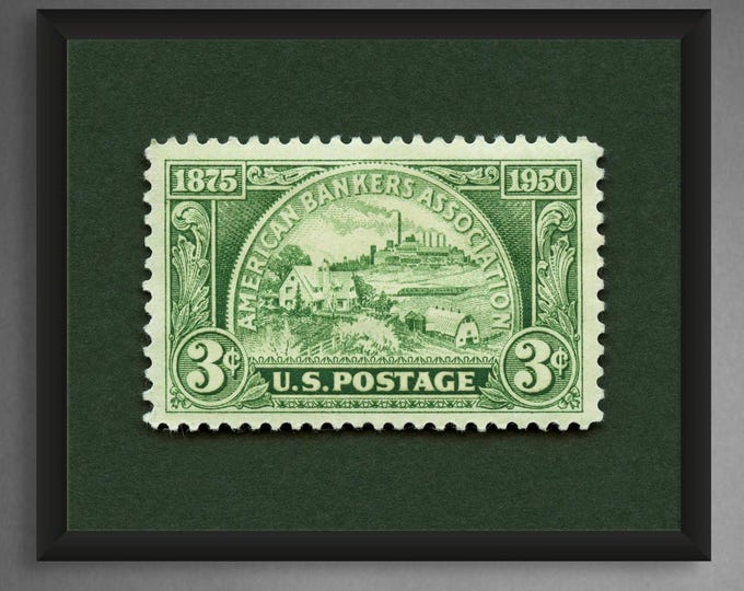 Vintage American Bankers Association 1959 Postage Stamp Art Print: Wall Decor