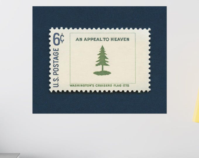 Washington's Cruisers Stamp Art Print: US Navy Flag, An Appeal to Heaven