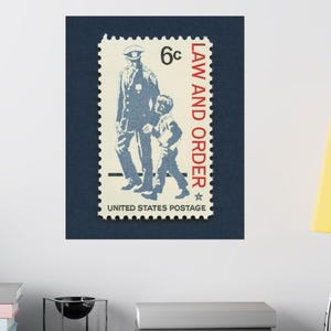 Law and Order Print, Law and Order Print, Polizei, Polizei Poster, 1968 6c Stempel - Museumsqualität