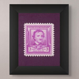 Edgar Allan Poe Vintage Stamp Art Print: Literary Wall Decor