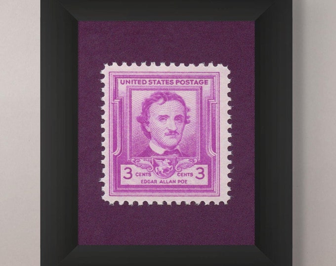 Edgar Allan Poe Vintage Stamp Art Print: Literary Wall Decor