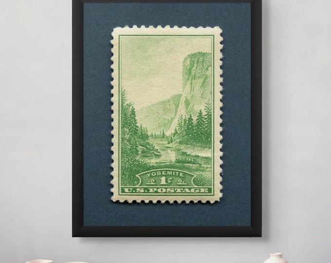 Yosemite National Park Stamp Art Print: El Capitan, Museum-Quality