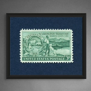 Washington Territory Centennial, Washington State Druck, Bundesstaat Washington Dekoration, Bundesstaat Washington Kunst, 1953 Stempel - Museumsqualität