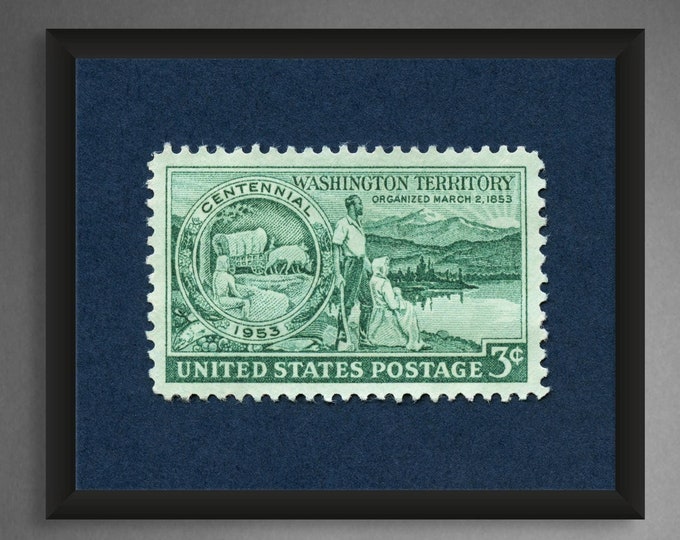 Washington Territory Centennial Stamp Art Print: 1953 Vintage Design