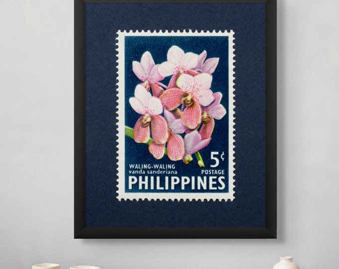 Waling Waling Orchid Print: Vintage Philippines Stamp Art