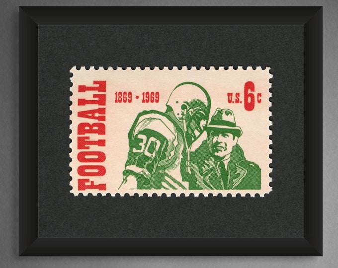 1969 Football Stamp Art Print: Museum-Quality NFL History