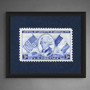 Lafayette Stamp Art Print: American Revolution Portrait, Museum-Quality