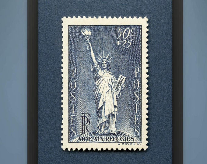 Statue of Liberty Stamp Art Print: France 1937, Museum-Quality