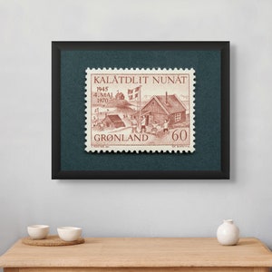 Befreiung von Grönland Vintage Stempel, Grönland Wandkunst, Befreiung von Grönland, Poster von 1970, Grönland Vintage Stempel