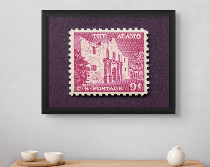 Vintage Alamo Stamp Print: San Antonio Wall Decor, Museum-Quality