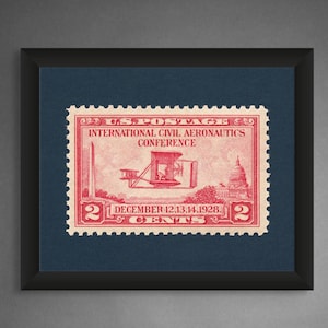 Wright Brothers Flugzeug Druck, Wright Brothers Stempel, Wright Brothers Poster, Kitty Hawk Poster, 1928 2c Stempel - Museumsqualität