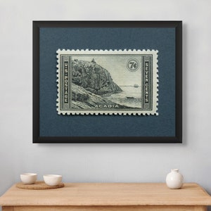 Acadia National Park Print, Maine Kunst, Acadia Poster, Acadia Maine Druck, Desert Island Decor, 1947 7c Stempel - Museumsqualität Druck