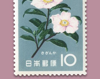 Camellia Sasanqua Japan 1961 Stamp - Museum-quality Print - Etsy