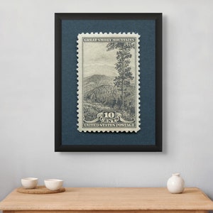 Great Smoky Mountains Nationalpark Druck, Great Smoky Mountains Poster, Smoky Mountains Wanddekor, Smoky Mountains Kunst, 1934 Vintage Briefmarke