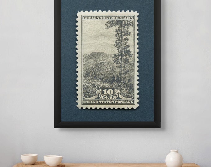 Great Smoky Mountains National Park Print, Great Smoky Mountains Poster, Smoky Mountains Wall Decor, Smoky Mountains Art, 1934 Vintage Stamp