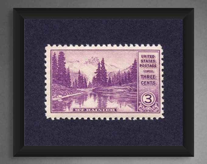 Mt. Rainier National Park 1934 Stamp Art Print - Museum Quality