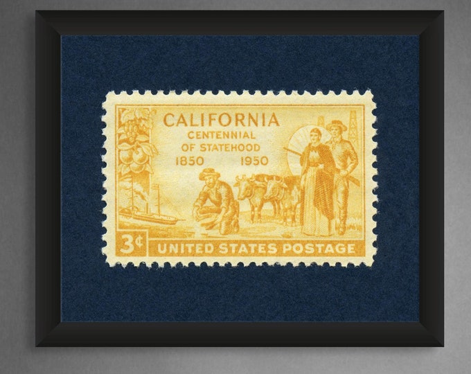 California Statehood Centennial Stamp Art Print: Vintage Wall Decor