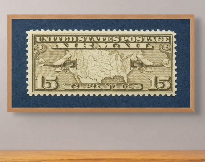 Vintage Air Mail Stamp Art Print: 1926 Aviation History