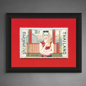Thailand Briefmarke International Letter Lettering Week Kunstdruck, Thailand Wanddekoration, Thailand Wandkunst, Thailand Poster - Museumsqualität