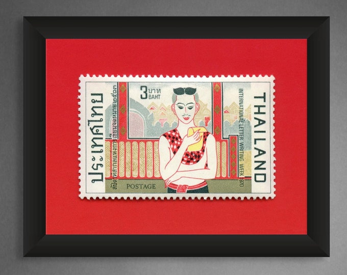 Thailand Stamp Art Print: International Letter Writing Week, Museum-Quality