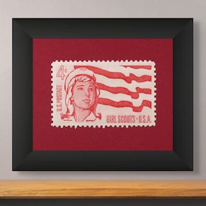Impresión de Girl Scouts, arte de Girl Scouts, impresión vintage de Girl Scouts, arte de pared de Girl Scouts, póster de Girl Scouts, sello de 4 centavos de 1962 - Calidad de museo