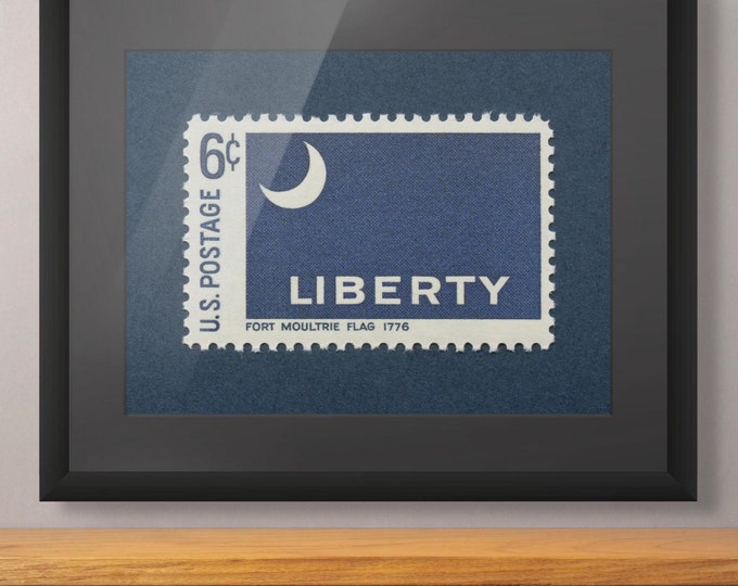 Fort Moultrie Liberty Flag Postage Stamp Art Print: South Carolina History