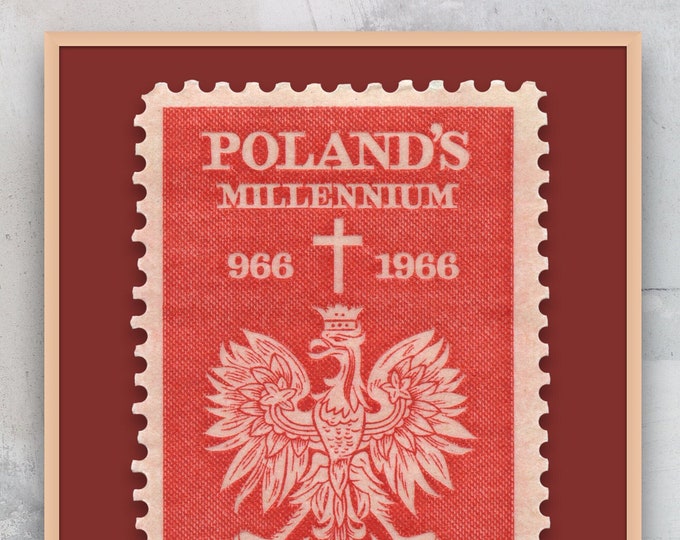 Poland Millennium Stamp Art Print: 1966 5c Stamps - Museum-Quality (11 x 14 in)