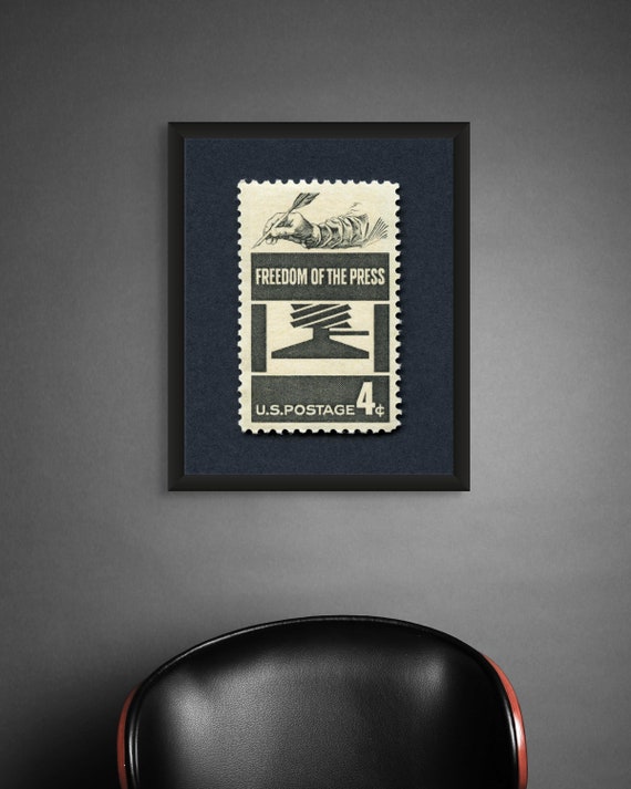 Freedom of the Press Stamp Art Print: 1958 Journalism Poster