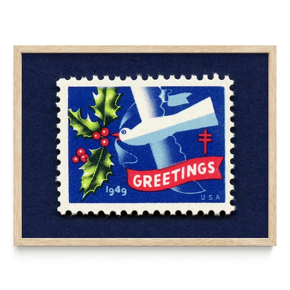 Christmas Seal Dove Art Print - Tuberculosis Fundraising, Framed/Unframed Options