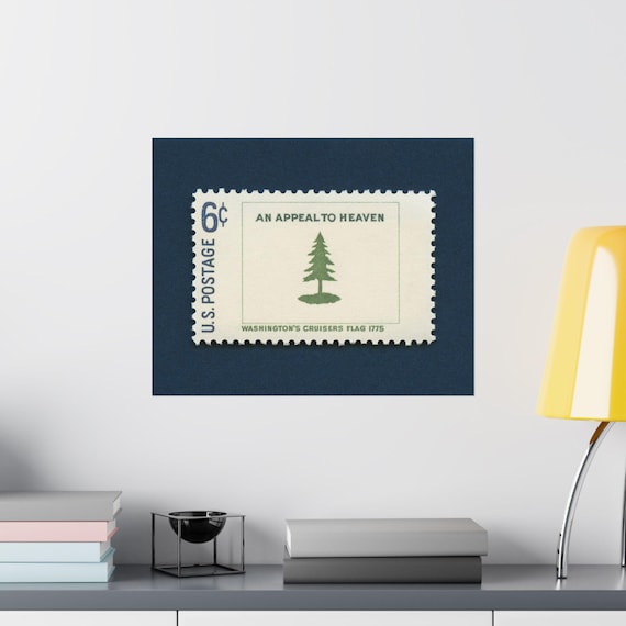 Washington's Cruisers Stamp Art Print: US Navy Flag, An Appeal to Heaven