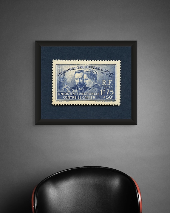 Marie Curie 1938 Postage Stamp Art Print: France Fight Against Cancer, Radium Discovery
