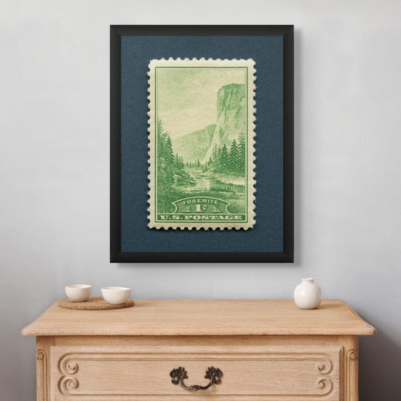 Yosemite National Park Stamp Art Print: El Capitan, Museum-Quality