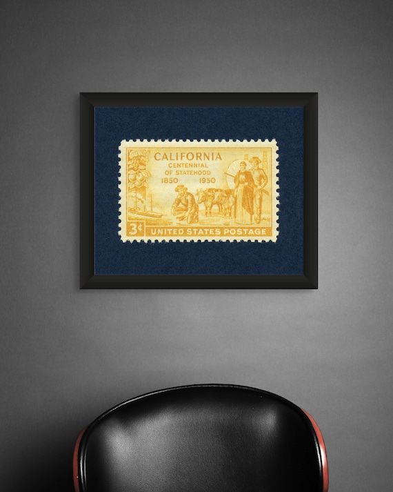 California Statehood Centennial Stamp Art Print: Vintage Wall Decor