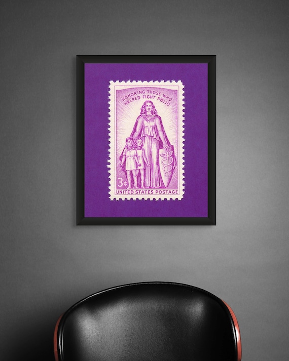 Vintage Polio Stamp Art Print: Museum Quality Wall Decor
