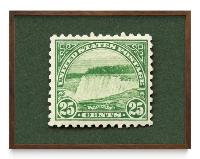 Niagra Falls 1922 Vintage Postage Stamp Art Print - Wall Decor Framed/Unframed Options
