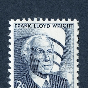 Frank lloyd Wright Poster, Frank Loyd Wright Poster, Frank Loyd Wright Portrait, Frank Loyd Wright Guggenheim, 1966 2c Stempel - Museums-Qualität