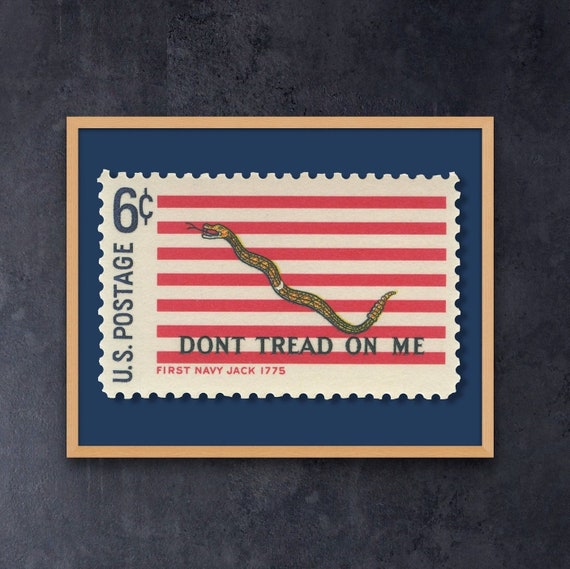 Don't Tread On Me, 1st Navy Jack 6c Stamp 1968 - Museum-Quality Print