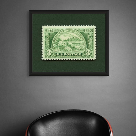 Vintage American Bankers Association 1959 Postage Stamp Art Print: Wall Decor
