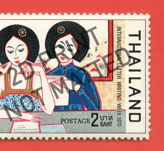 タイ切手 タイの切手アートプリント：国際手紙週間 - Etsy 日本