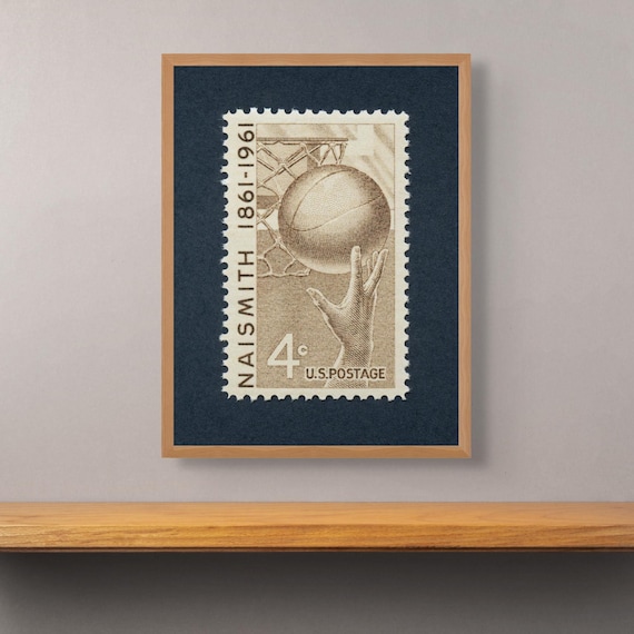Naismith Basketball Stamp Print: NBA History Wall Art
