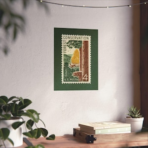 Forest Conservation Stamp Art Print: bosbouwposter 1958 12" x 16"