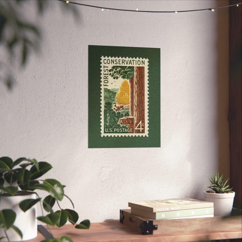 Forest Conservation Stamp Art Print: bosbouwposter 1958 12" x 16"